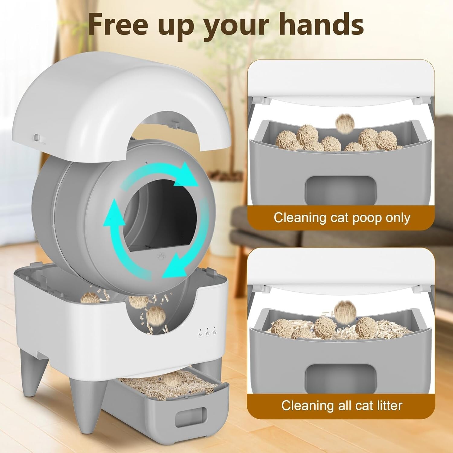 Automatic Smart Self-Cleaning Cat Litter Box Large Capacity for Cats App Control gallery