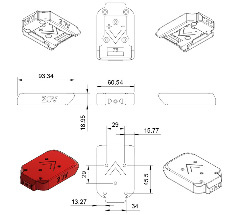 DeWALT 20V Max compatible battery adapter power connector gallery