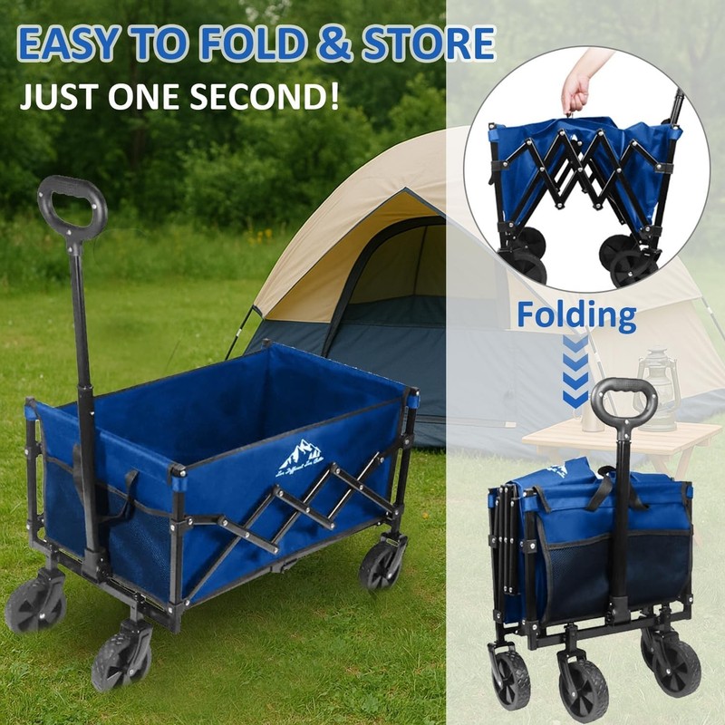 Collapsible Wagon Folding Utility Cart Beach Wagon 352LBS Heavy-Duty W/ gallery