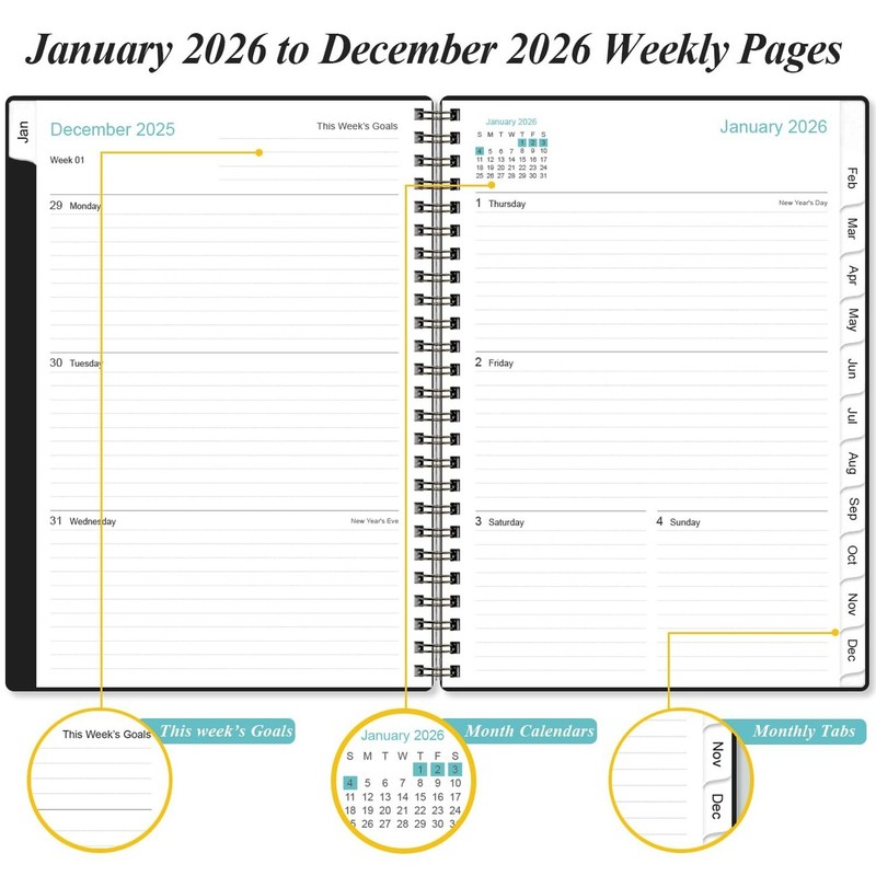 2026 Planner - Planner 2026 from January 2026 - December 2026, Weekly & Month... gallery
