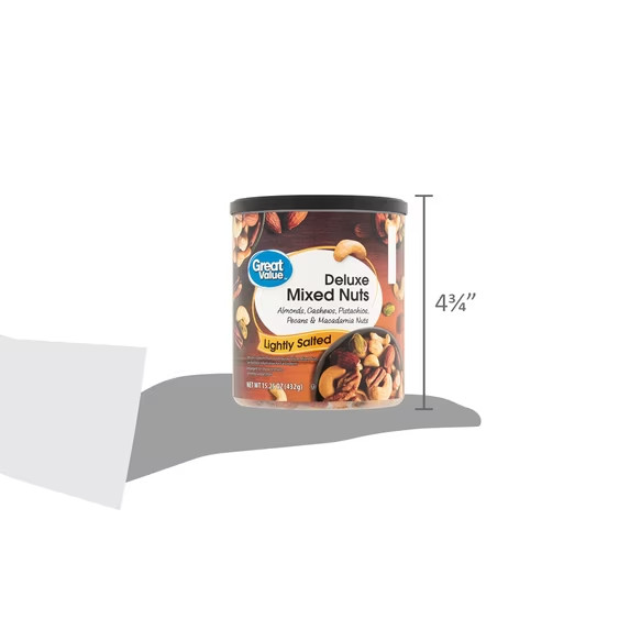 Great Value Lightly Salted, Deluxe Mixed Nuts, 15.25 oz 2 PACK gallery