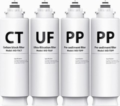 Waterdrop Undersink Replacement Water Filter Compo Pack, 2PP+CT+UF