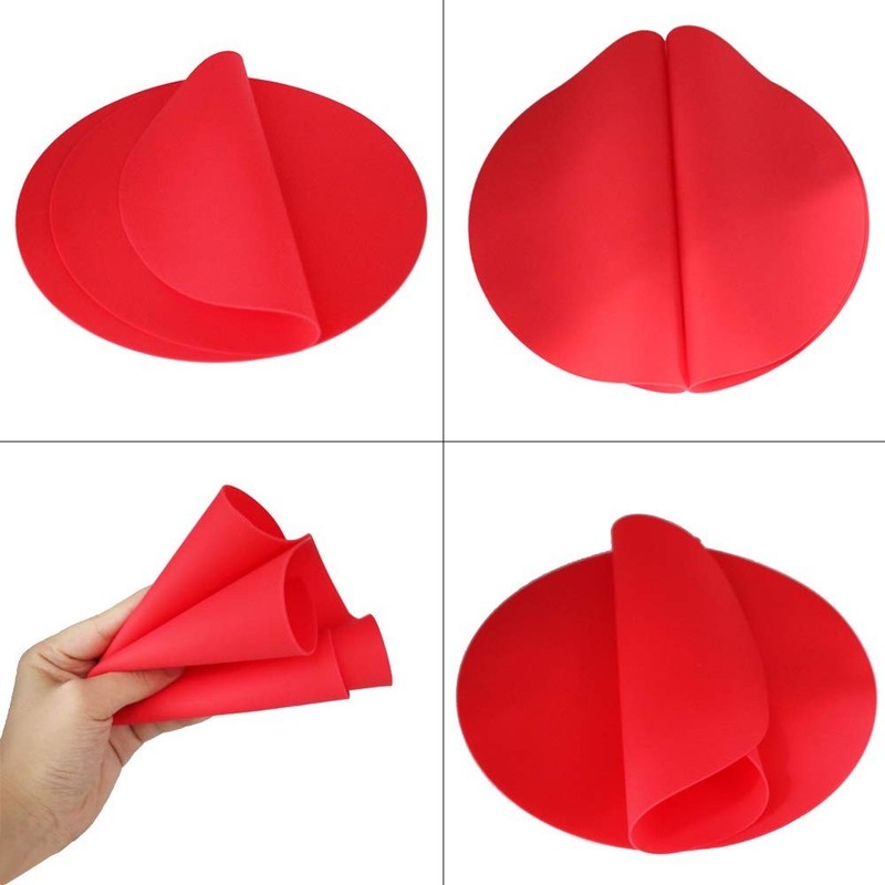 Multi-Purpose 12-Inch Red Silicone Microwave Mat Set – BPA Free & Easy Clean gallery