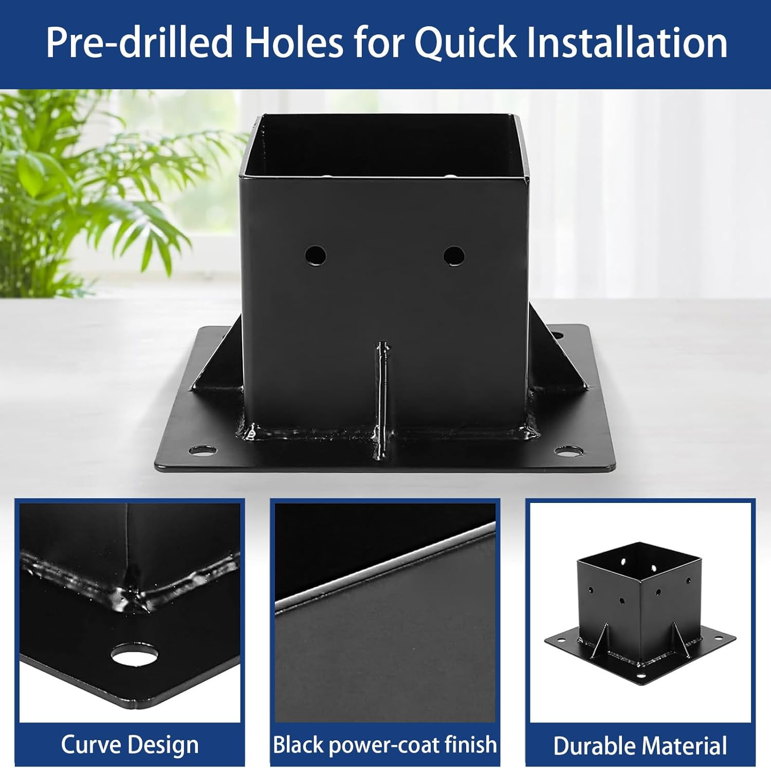 Base Gazebo Kit, Pergola Bracket Kit 2 Pack, 4X4 Brackets for Pergola Corner (Ac gallery