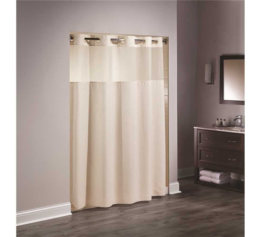 Focus Window Hookless Shower Curtains, Mystery Beige 71” L x 77” W gallery