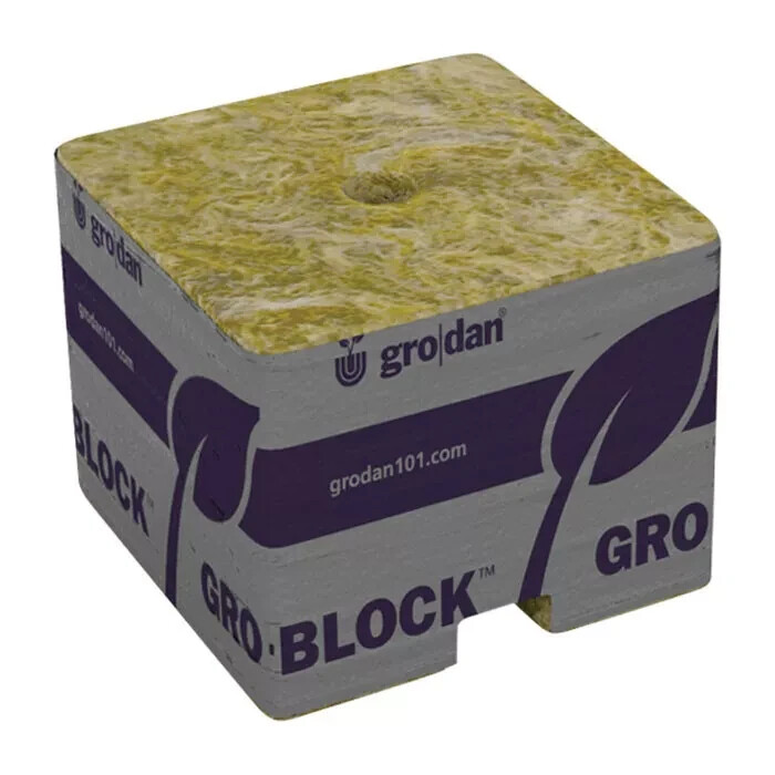 Grodan 2" X 2" X 2" Delta Mini Blocks Strip w/ Holes Rockwool Cube gallery