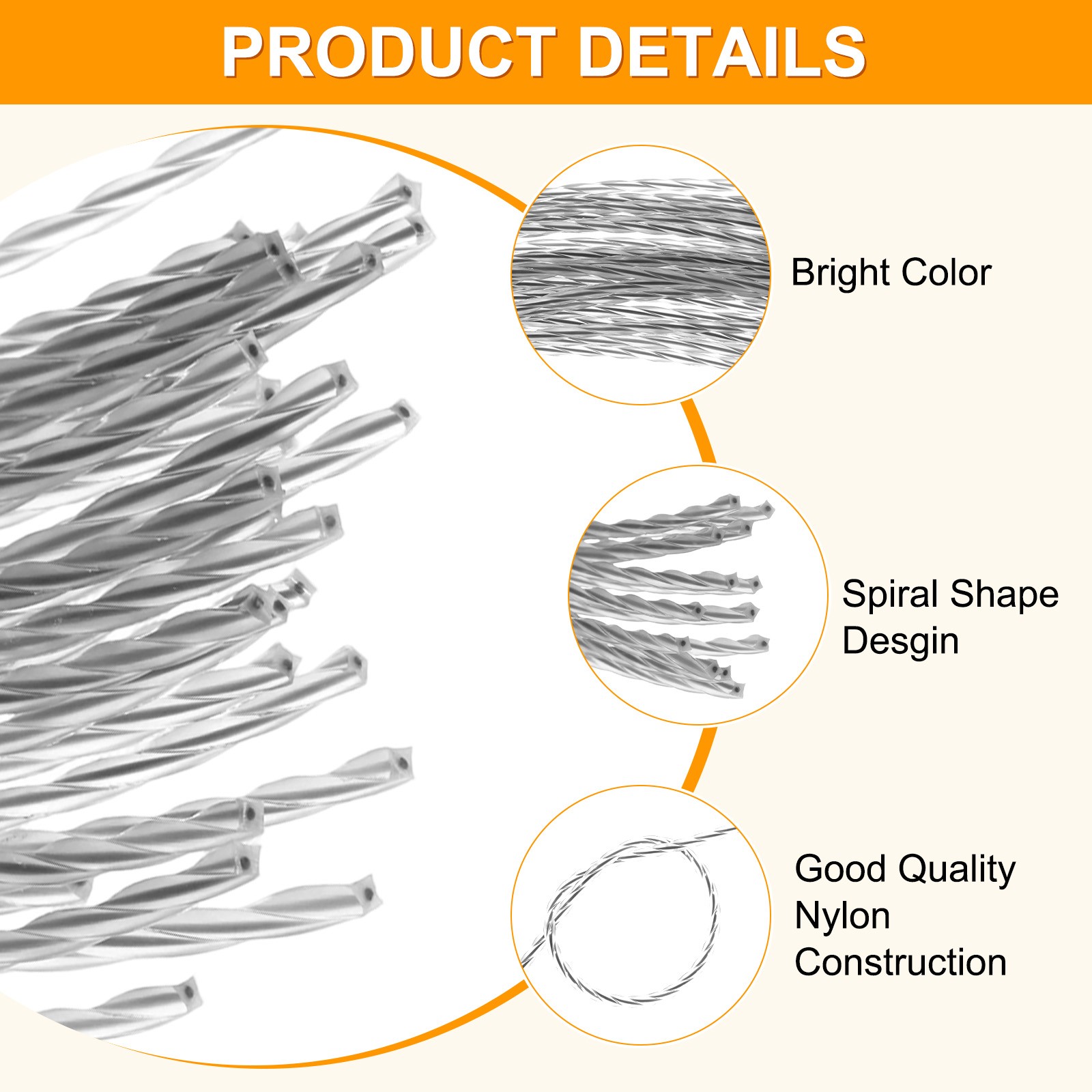 150Pcs 30x0.24cm Pre-Cut Trimmer Line Replacement, Spiral Nylon Line Gray,Black gallery