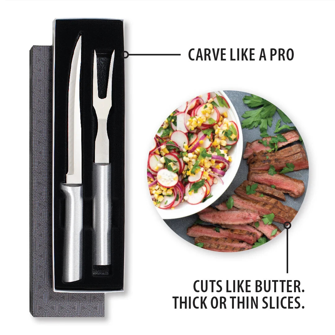 RADA CUTLERY G213 TWO PIECE CARVING GIFT SET BLACK HANDLE MADE IN USA gallery