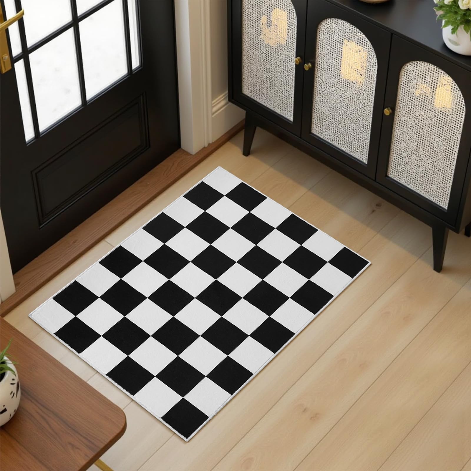 Terrug Black and White Checkered Rug for 2' x 3' (Rectangular), & gallery