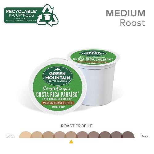 Green Mountain Costa Rica Paraiso Medium Roast Coffee K-Cup Pod, 96 Count gallery