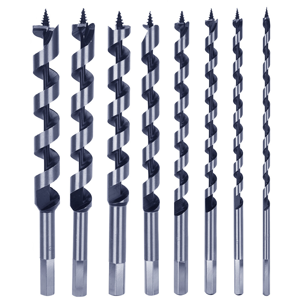 Wood Auger Bit 9-Inch Length Woodworking Ship Screw Bits Set Hex Shank Drills gallery
