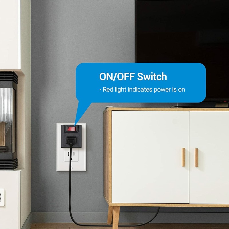DEWENWILS 3 Pack Electrical Plug Outlet Switch with On/Off Switch Single Port gallery