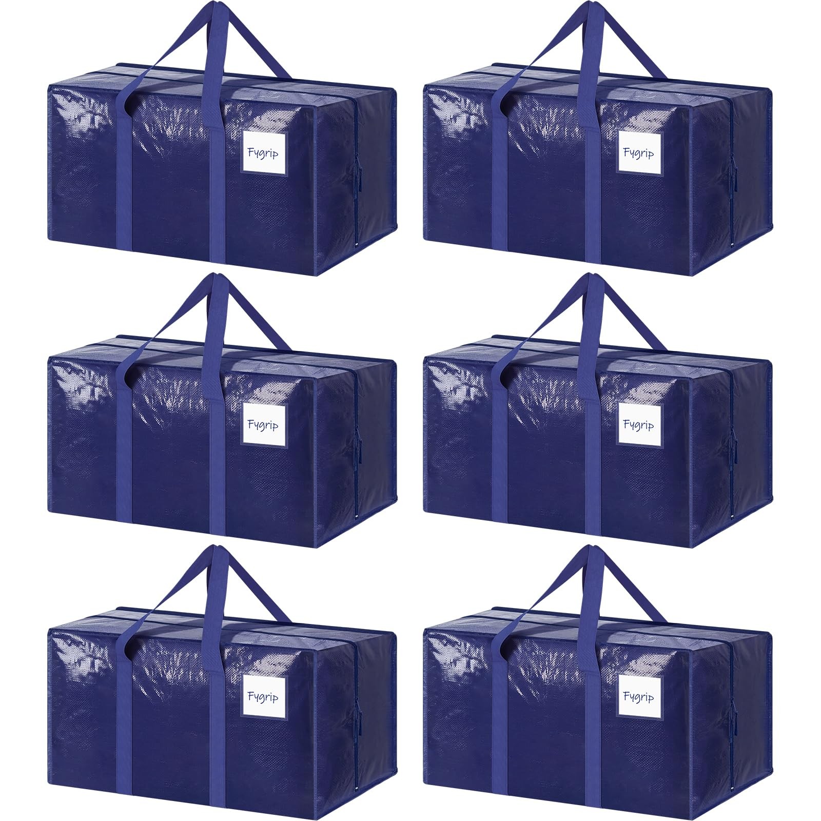 6 Pack Extra Heavy Duty Large Moving Bags with Strong Zipper & Comfortable Ha... gallery