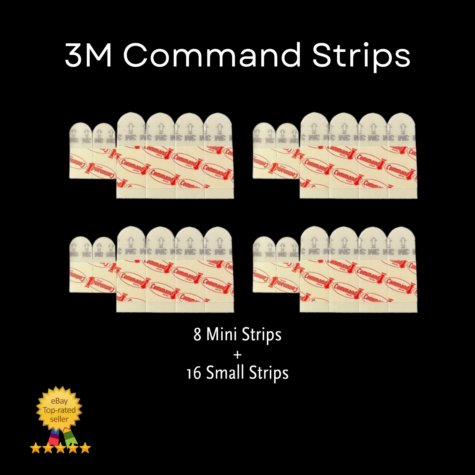 3M Command Refill Strips, Small, Mini, White Foam, 24 Replacement Strips | NEW gallery