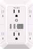 6 Outlet Surge Protector Wall Splitter 4 USB Ports 2 USB-C 1680J White gallery