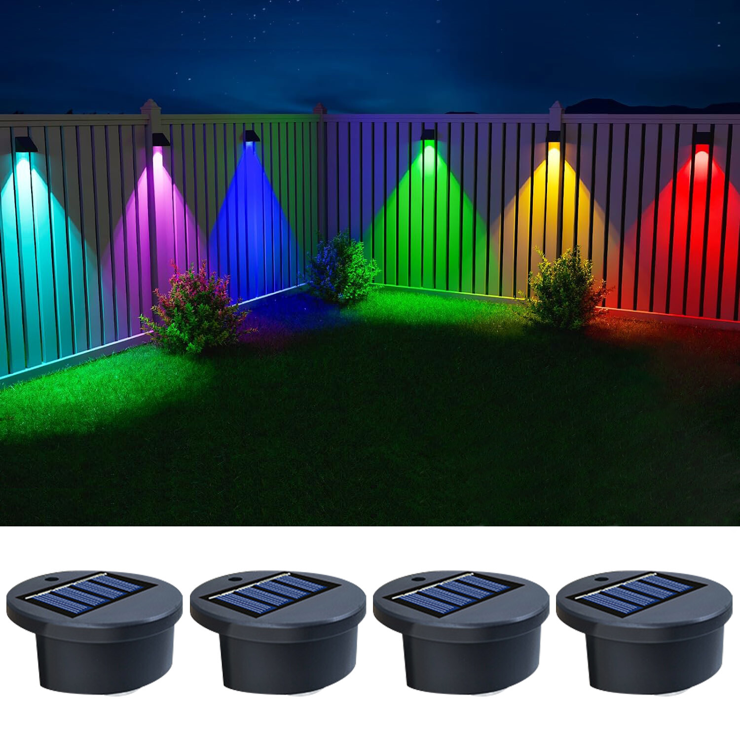4Pack LED Solar Power Fence Lights Deck Door Wall Stair Step Outdoor Garden Lamp gallery