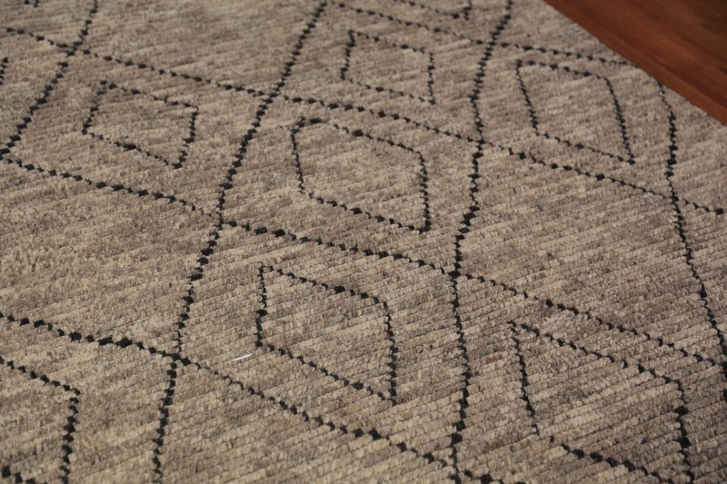 Custom Luxury Hand-Knotted Moroccan Wool Rug Modern Home Decor 6x9 ft gallery