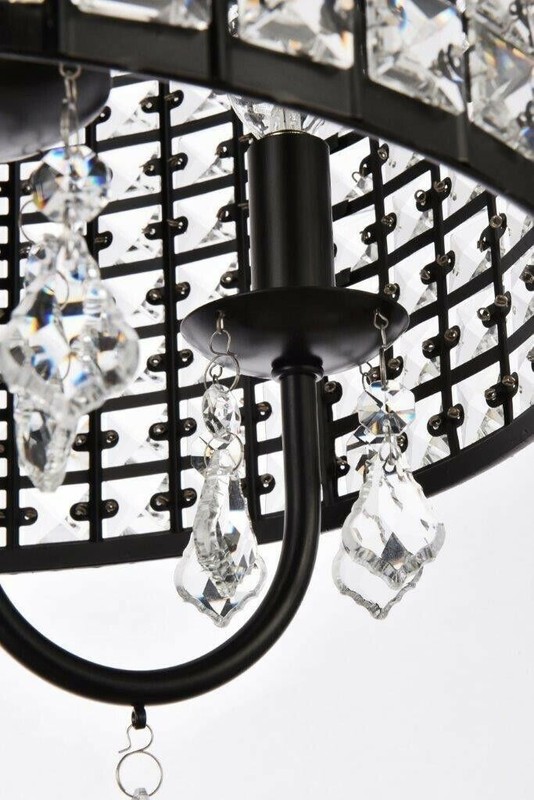 Flush Mount Round Crystal Shade 4 Light Dining Room Kitchen Bathroom Lighting gallery