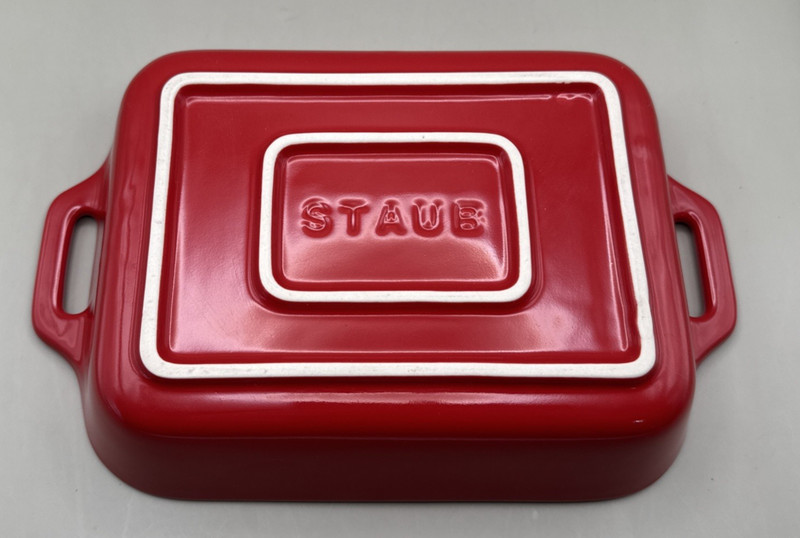 Staub Stoneware 2-pc, Rectangular Baking Dish Set, cherry gallery