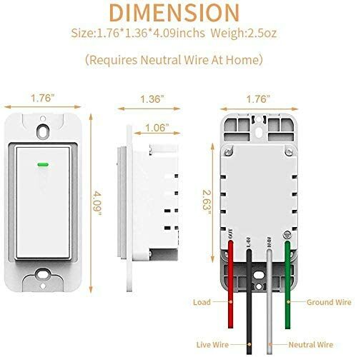 Smart Light Switch 2gang, Works with Alexa &Google Assistant, White 4pack gallery