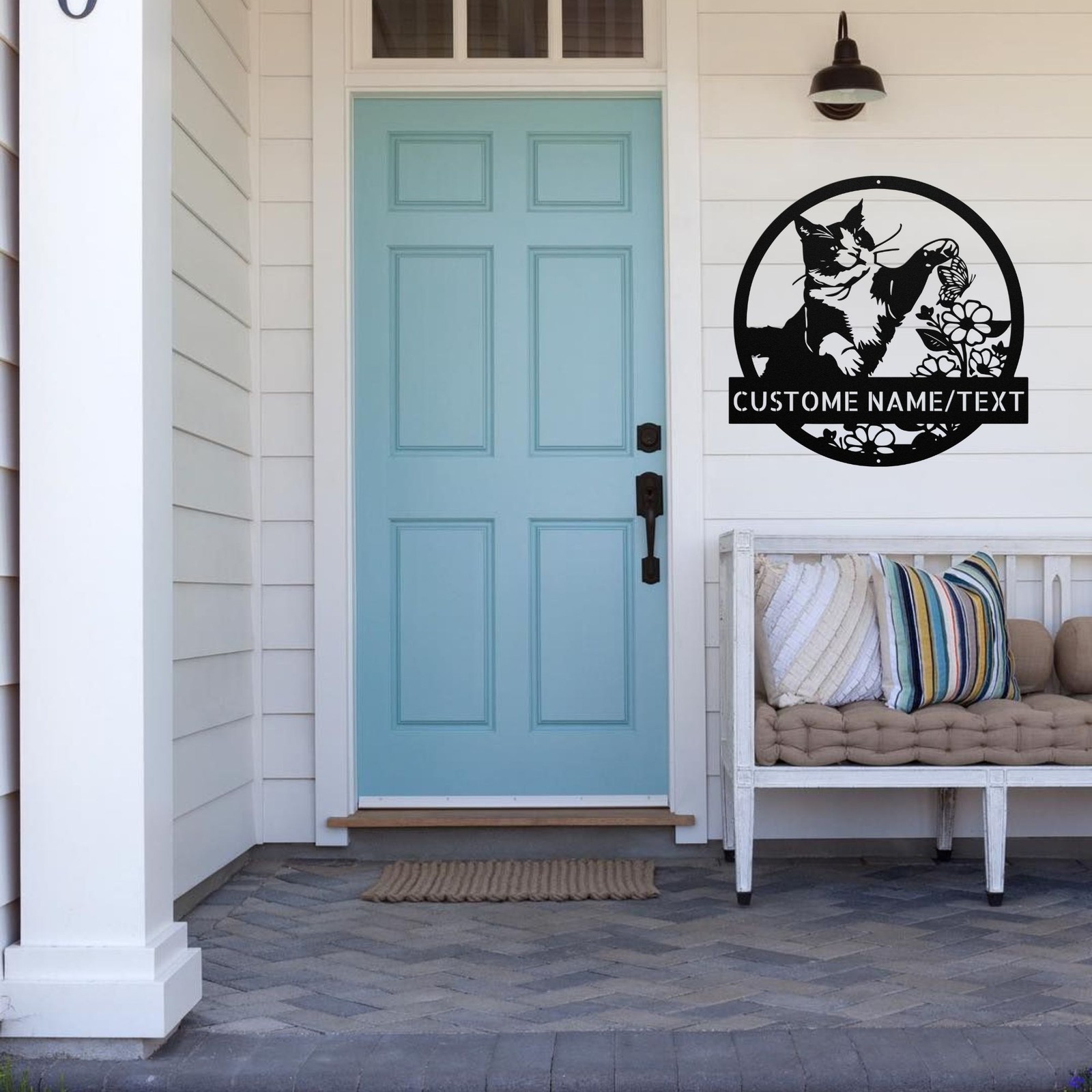 Personalized Cute Cat Metal Sign Custom Pet Wall Decor Gift for Cat Lovers gallery