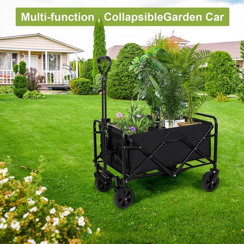Wagon Cart Trolley Folding Multi Purpose Festival Garden Big Wheels Load 330lbs gallery