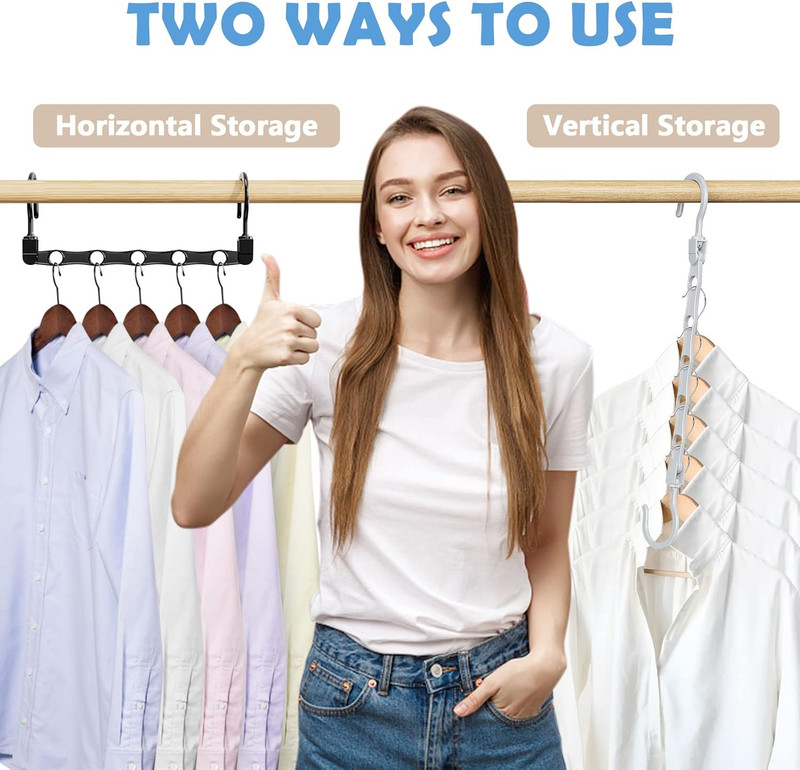 24 Pack Hangers Space Saving Magic Space Saver Storage Smart Plastic Clothes Han gallery