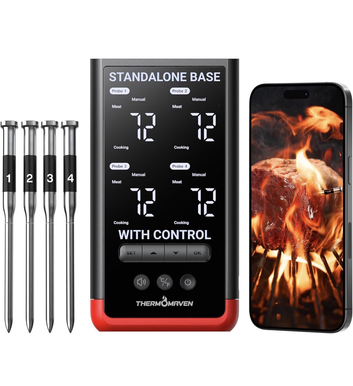 ThermoHaven P4 Wireless Meat Thermometer | Smart App Control | Grill BBQ Smoker gallery