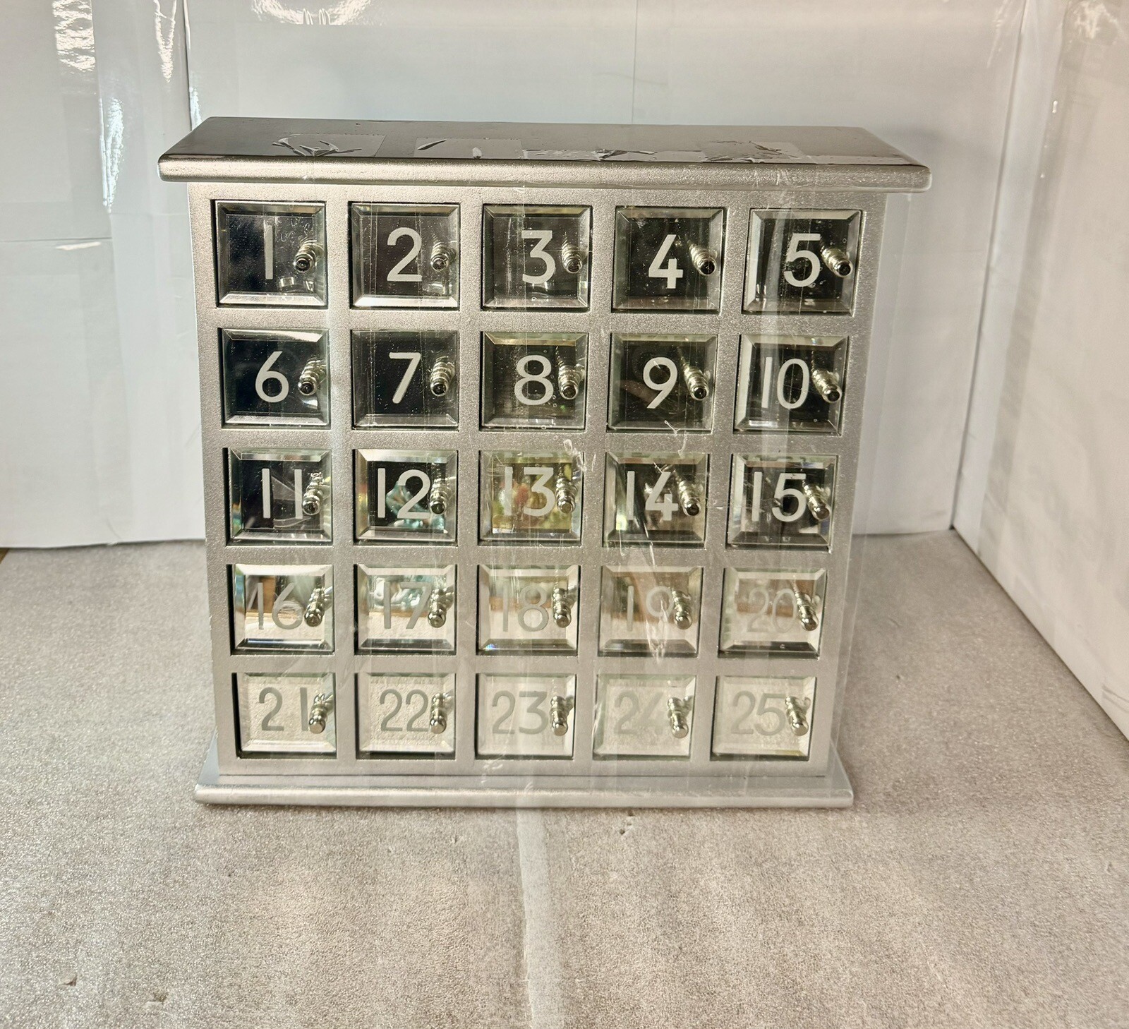 Wooden Advent Calendar With Mirrored doors christmas count down display Beautifu gallery