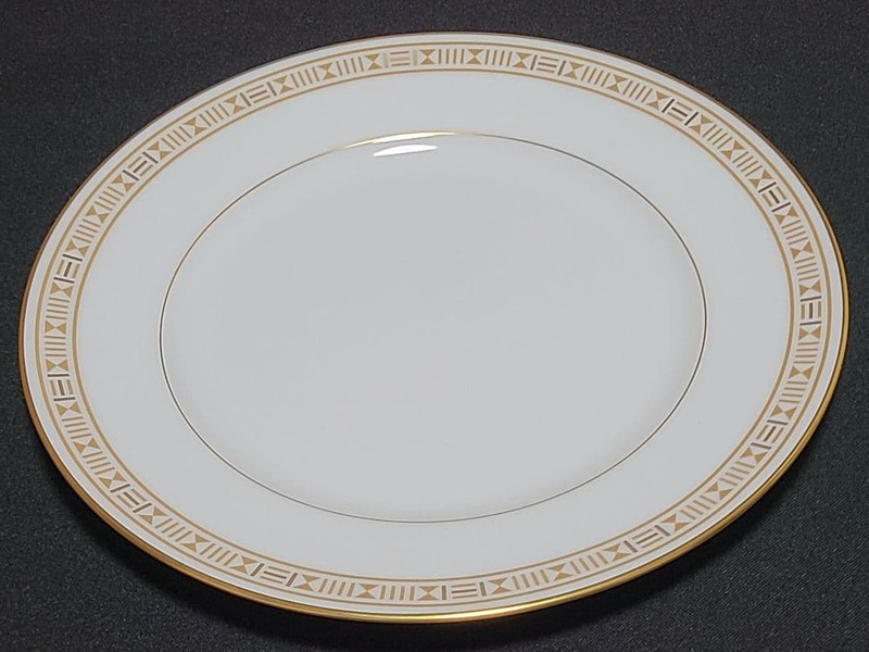 Hermes Dessert Plate Egee Soleil White Gold Tableware Dish 2 set Auth 22.5 cm gallery