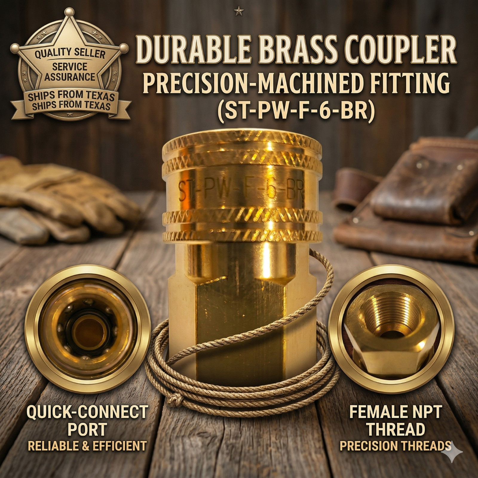 Brass 3/8" Pressure Washer Quick Connect Coupler 3/8" Female NPT Fitting gallery