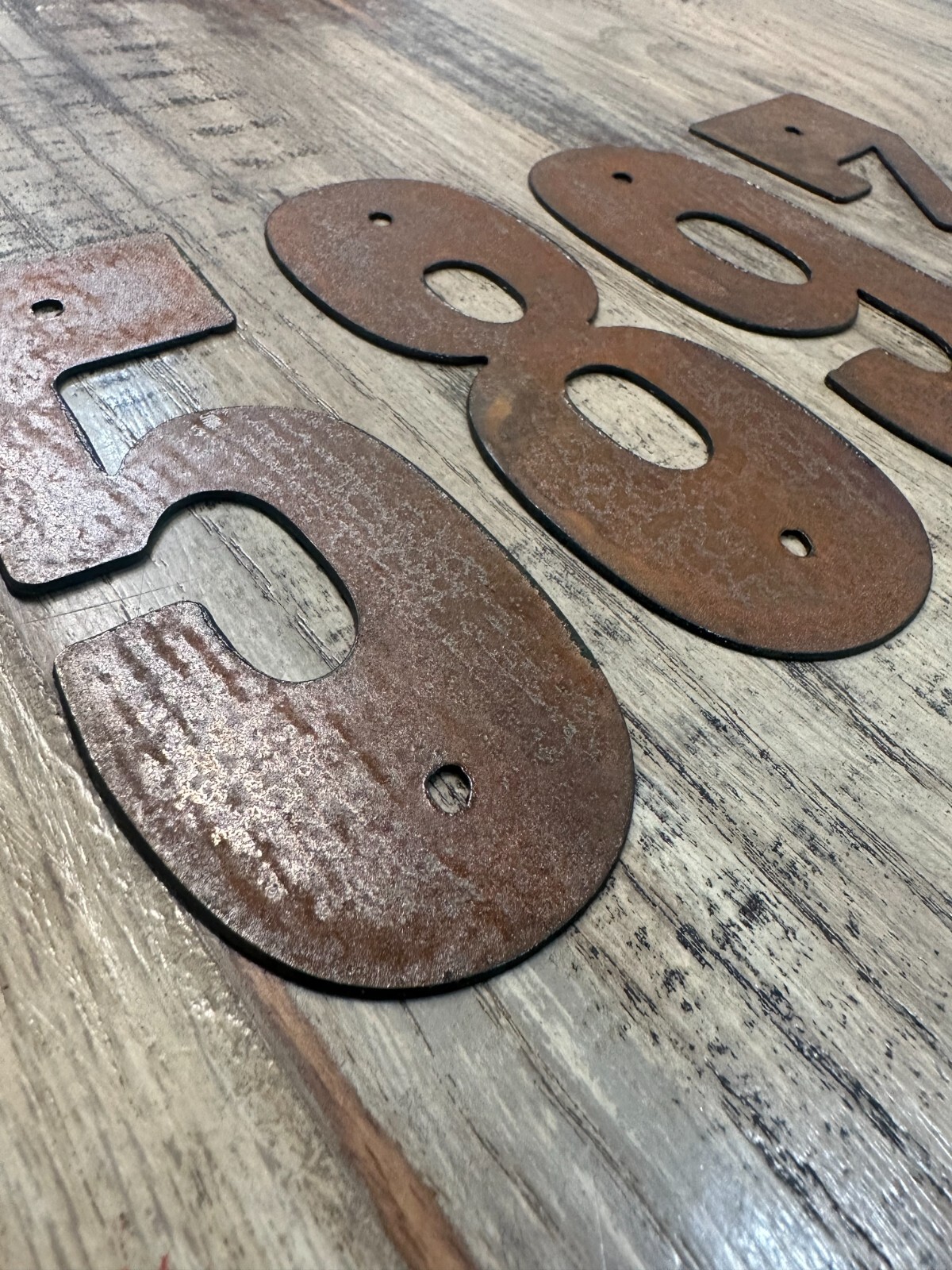 3 Inch Metal Letters and Numbers - Rusty or Natural Steel Finish gallery