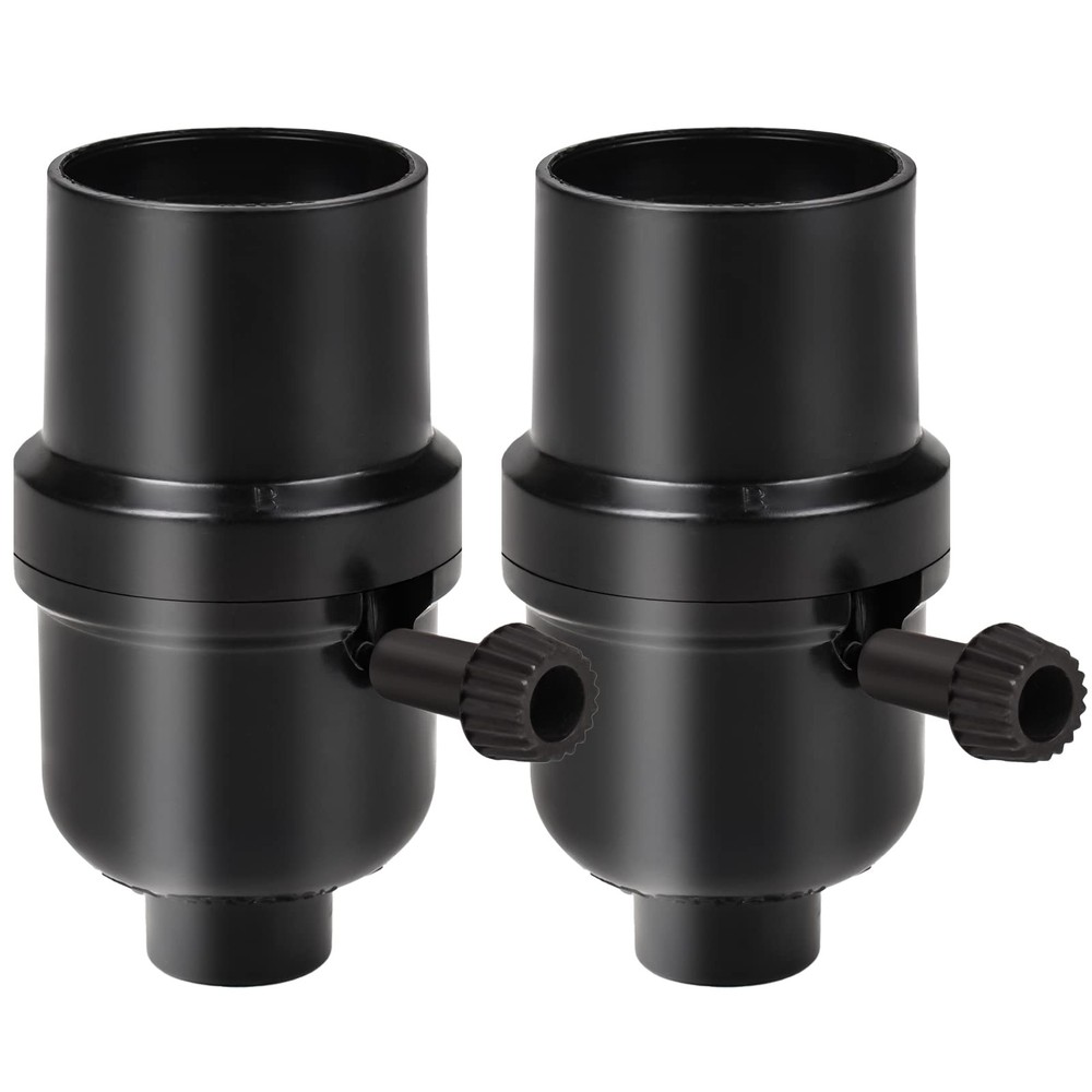2 Pack 3-Way Lamp Socket Replacement E26 Base – UL Listed Turn Knob Low-Med