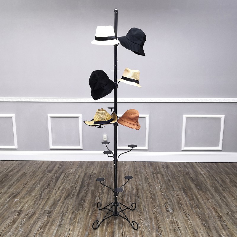 5-Tier 15 Hat Rotating Hat Display Rack Standing Headwear Wig Floor Organizer gallery