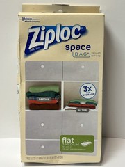 NEW Ziploc Space Bag FLAT Medium Flat Storage Compression Bags Reusable 3 Count
