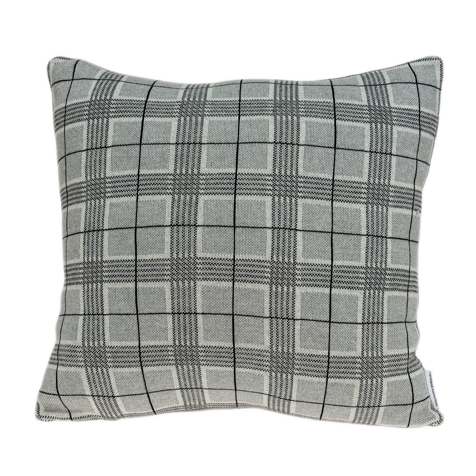 Parkland Collection Quincy Cotton Throw Pillow, 20" x 20", Gray/Black Plaid gallery