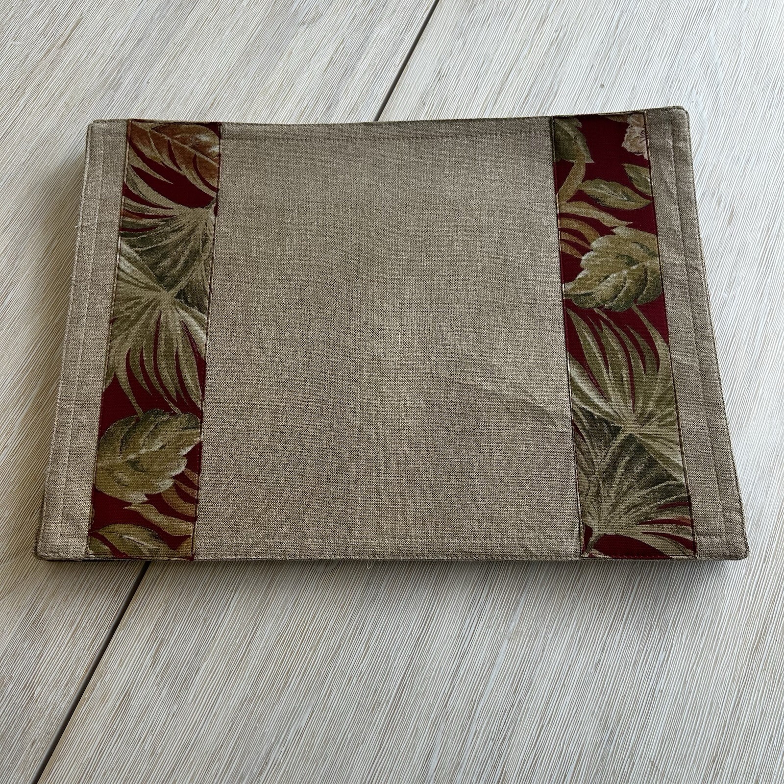 Tropical Palm Floral Placemats Mixed Set Of 8 Red Natural Woven 18x13 gallery