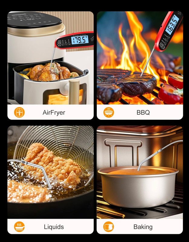 Instant Read Meat Thermometer Digital for Cooking with Dual Probe, ... Fast Ship gallery