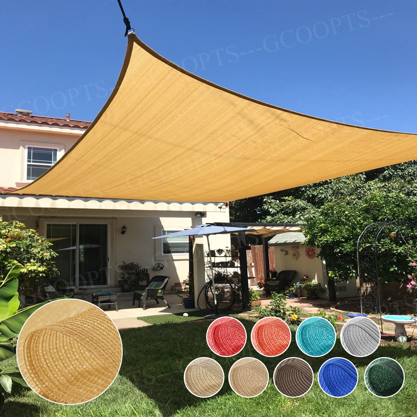 Outdoor Sun Shade Sail Rectangle UV Canopy Sunshade Cover For Garden Pool Yard gallery