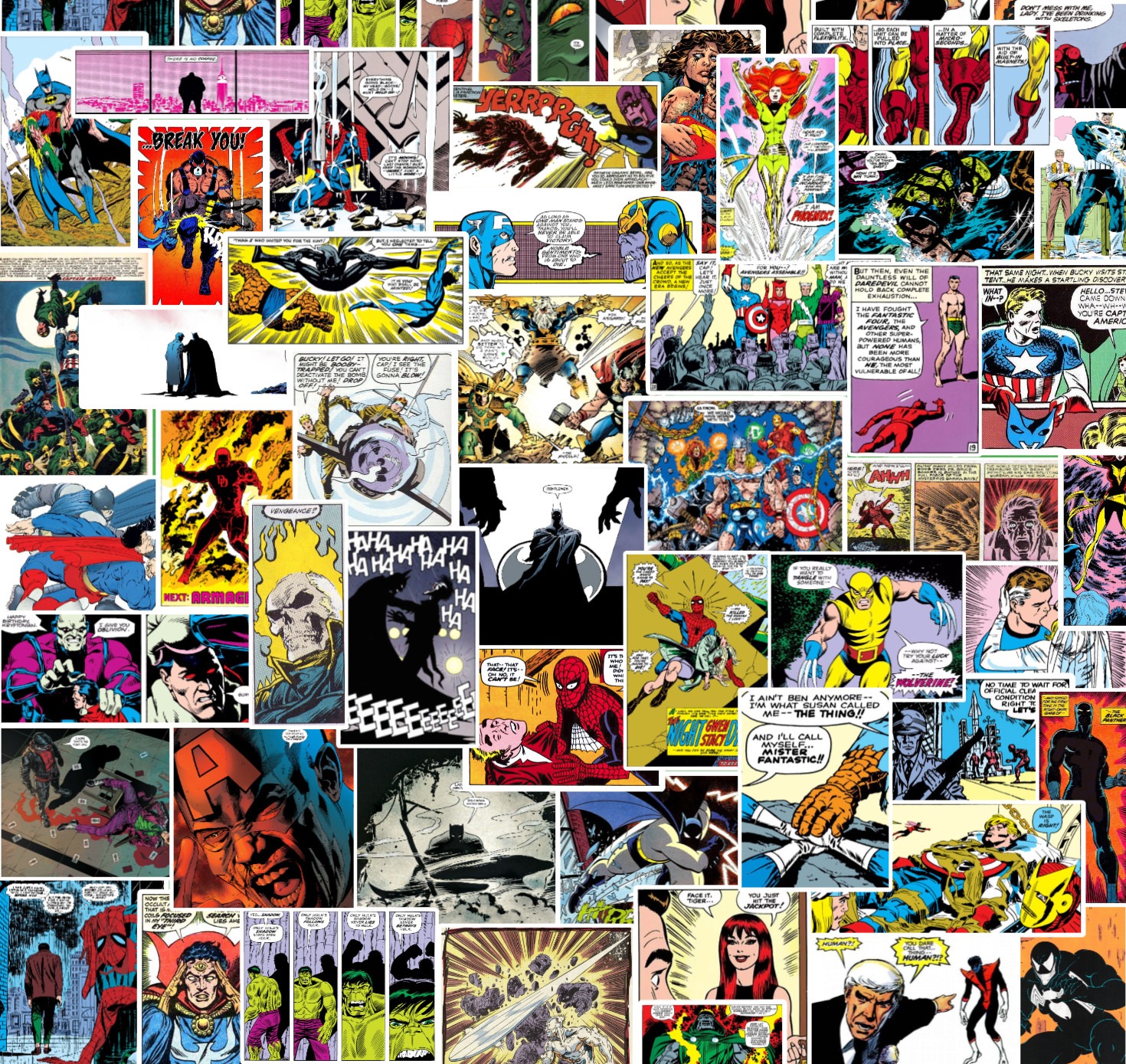 25/50 Comic Panel Sticker Pack - Waterproof Vinyl - Marvel DC Spiderman Batman gallery