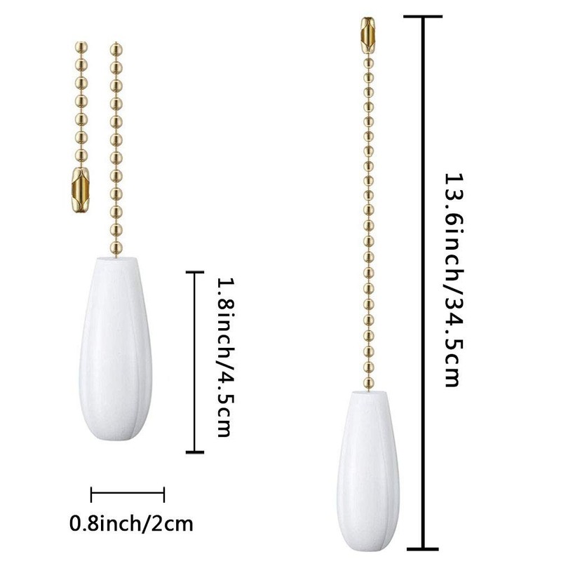 Ceiling Fan Chain Pulls Decorative Ornaments 12 Inches White Color Wooden Pull C gallery
