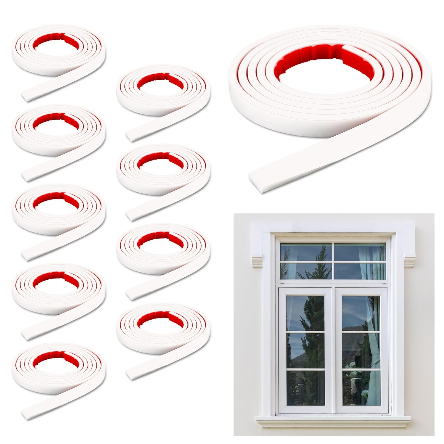 10pcs Window Grid Kit, 32.8ft White Grille Inserts 32.81ft, gallery