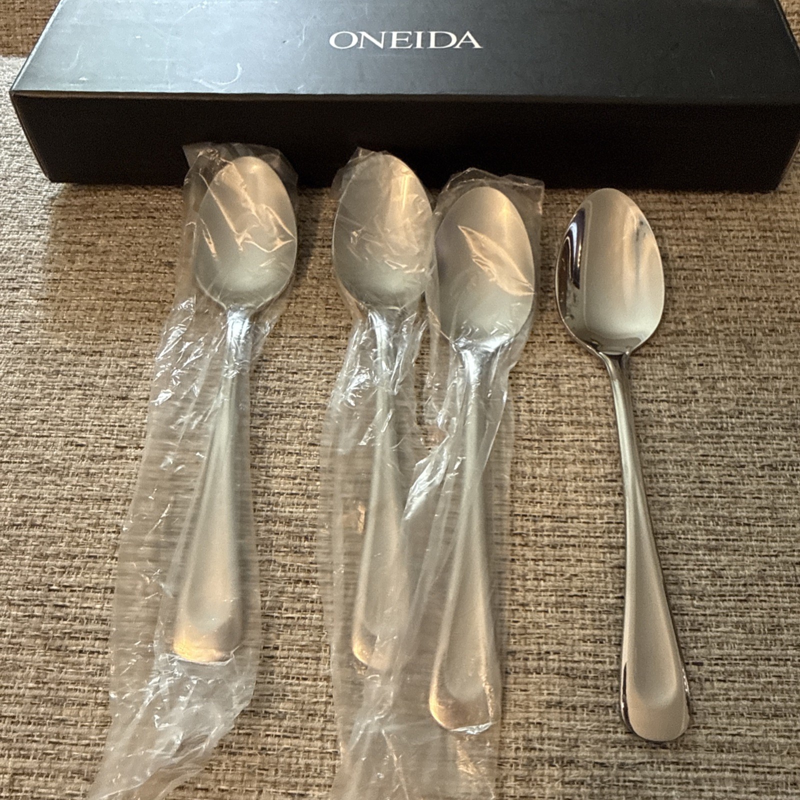 Silverware Set, Satin Sand Dune Everyday Flatware 4-Piece Teaspoons Set, Service gallery