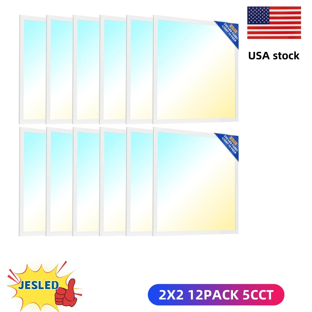 12 Pack 2x2 LED Flat Panel Lights 40W Dimmable 3000K-6500K Drop Ceiling Fixtures gallery