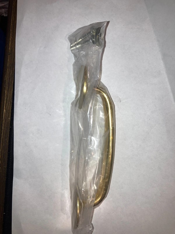 Solid Brass Cabinet Door Pull 5 1/2" Center to Center New in packaging gallery