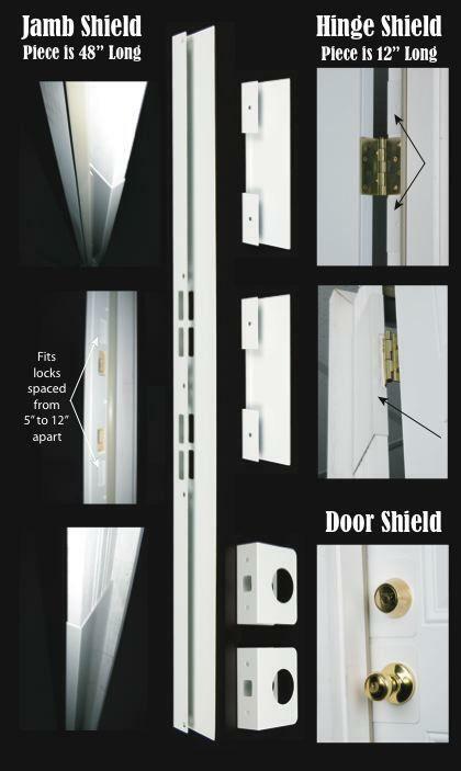 ARMOR Door Security Jamb Repair Kit Prevent Break-ins Hinge Door Shields 2-3/8" gallery