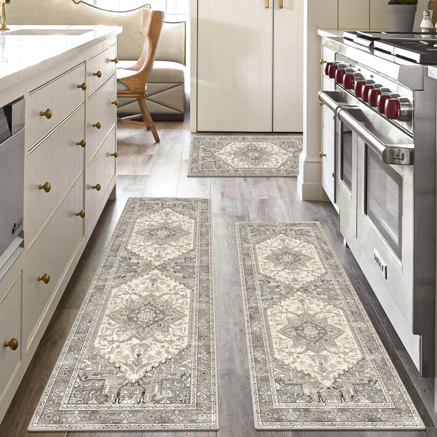 Yamaziot Boho Washable Kitchen Rugs Sets of 3, Non Slip Kitchen Mats for Floor w gallery