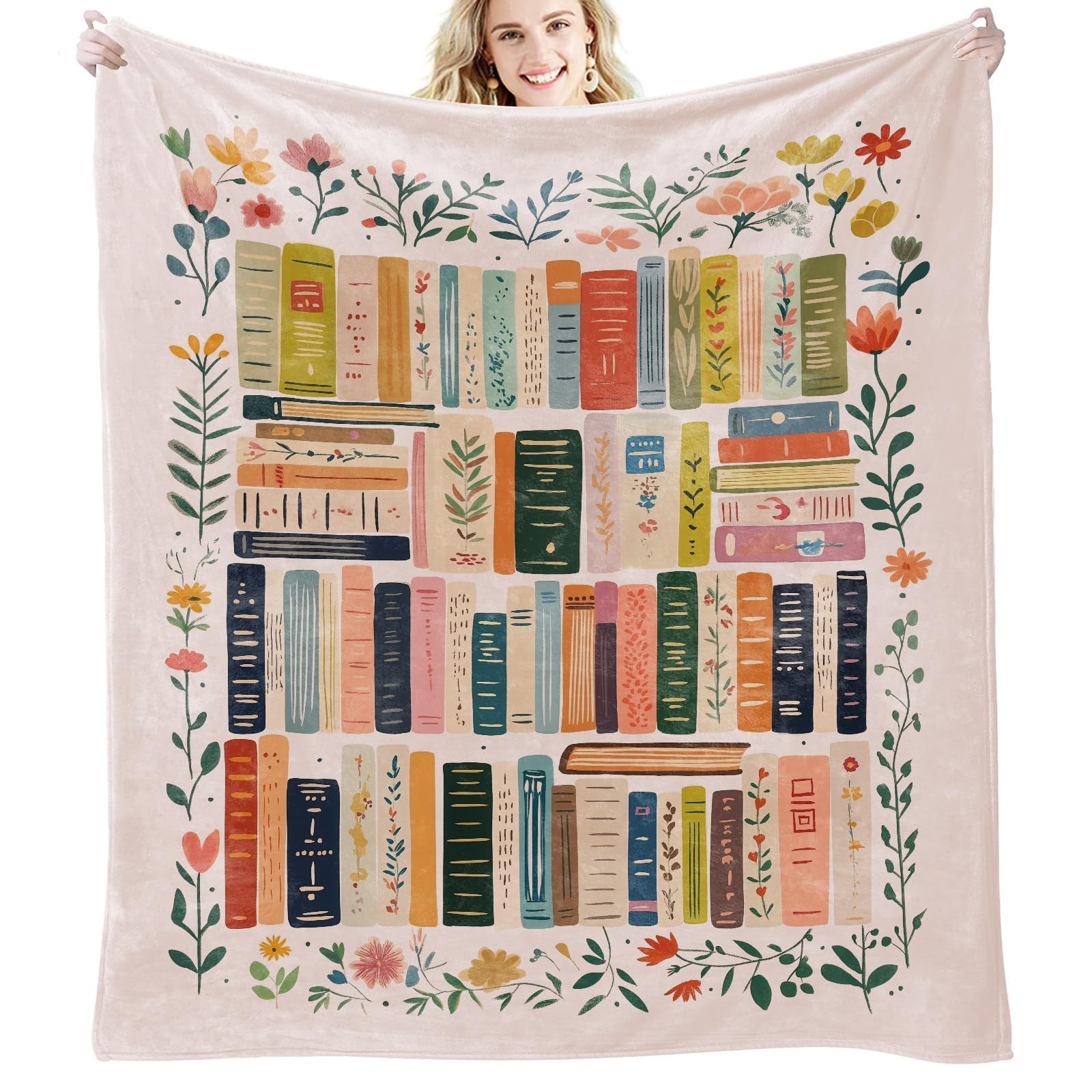 Book Lovers Reading Blanket 60x50 Inch Pink Bookish Gift For Readers Club gallery