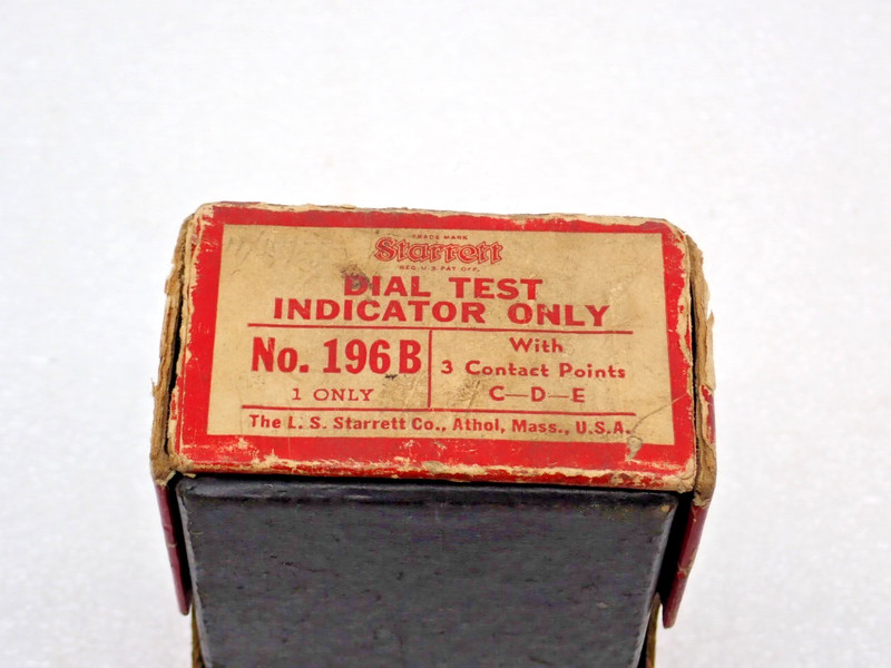 Starrett No.196B Dial Test Indicator With box made in USA gallery