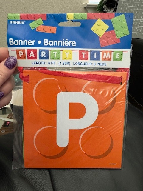 Unique Building Blocks "Party Time" 6ft. Party Banner Decoration Supply New!!!